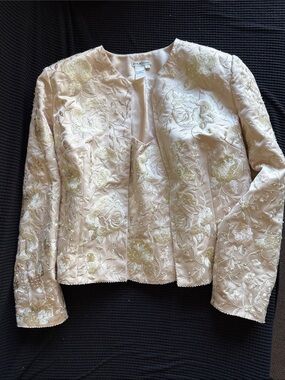 Vintage Zola Evening Embroidered Beaded Jacket Bustier Set 12